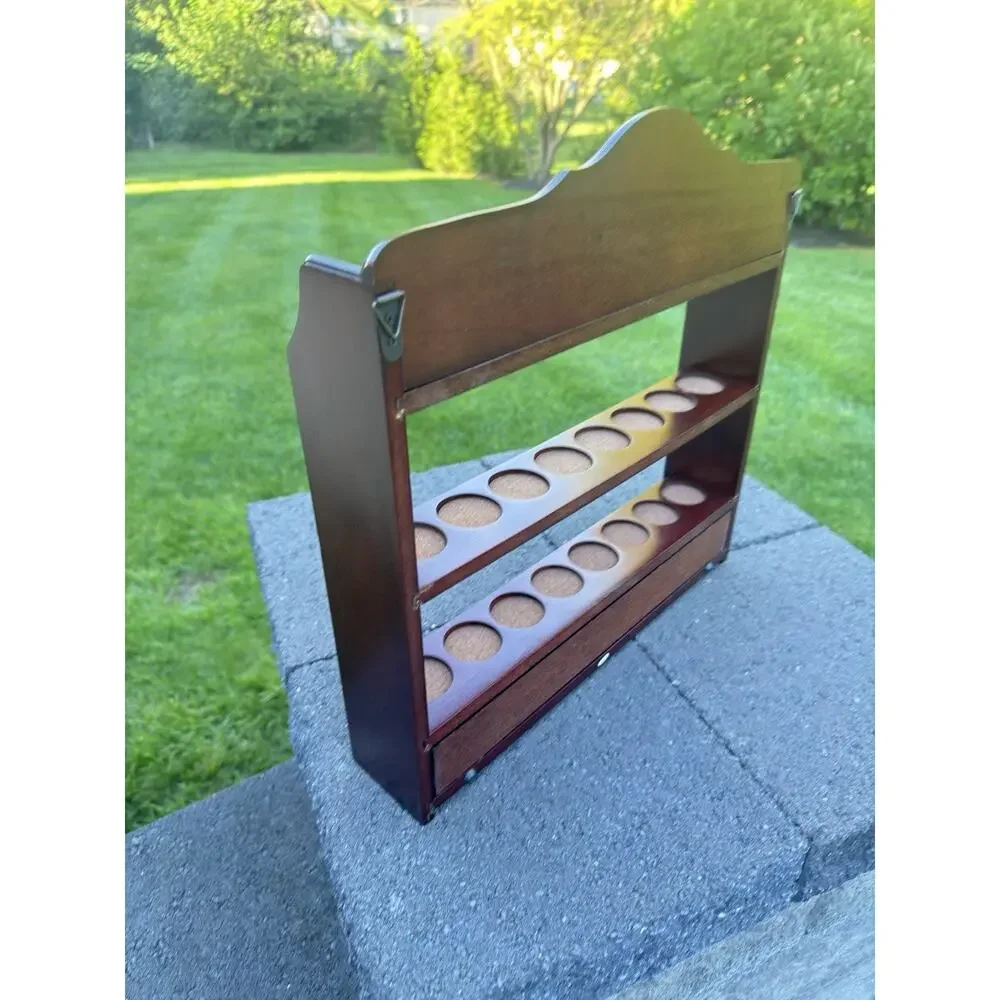 Lenox Spice Garden Wood Display Rack with Drawer W17xH16.75xD3.25”